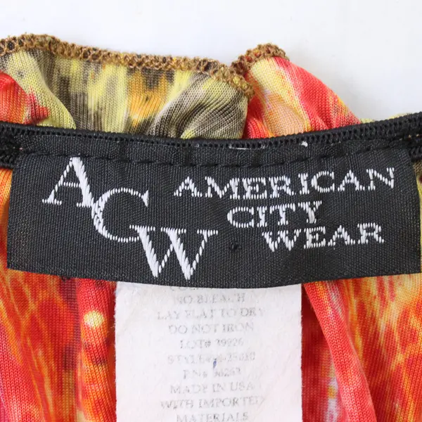 American City Wear Orange and Yellow Short-Sleeved Blouse Women's 3X