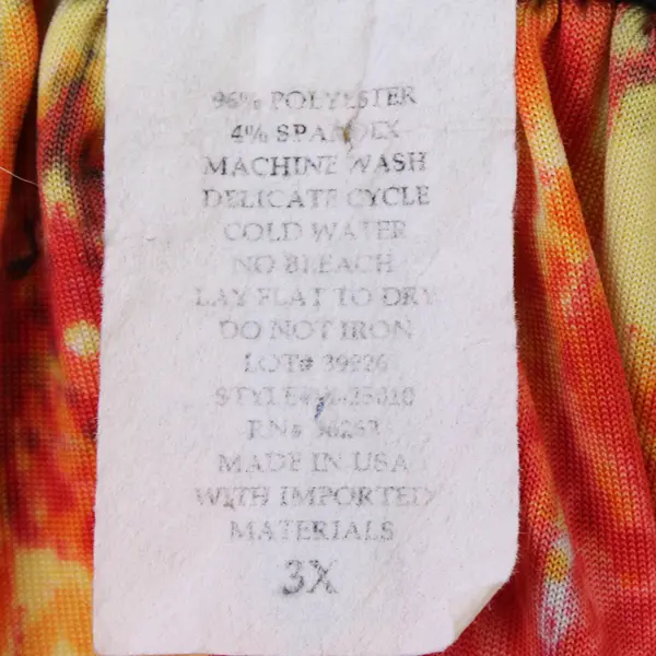 American City Wear Orange and Yellow Short-Sleeved Blouse Women's 3X