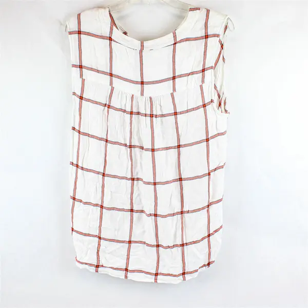 Ana White/Orange Grid/Plaid Patterned Sleeveless Top Womens Size XXL