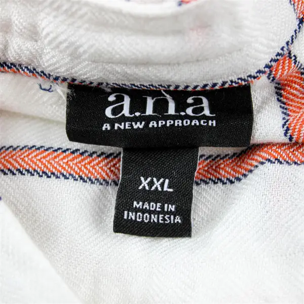 Ana White/Orange Grid/Plaid Patterned Sleeveless Top Womens Size XXL