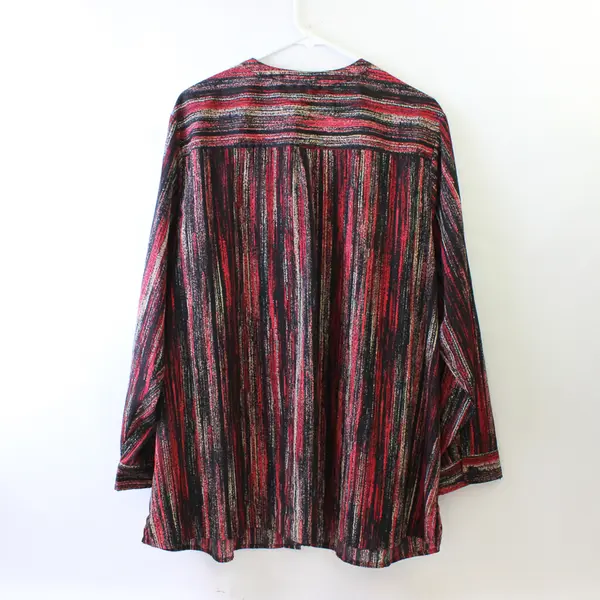 Erika Red and Black Long-Sleeved Button-Up Women's 2X