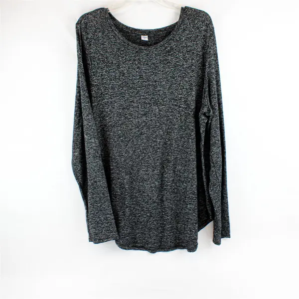 Old Navy Black/Gray Speckled Long Sleeve T-Shirt Top Women's Size Tall XXL