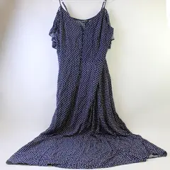NWT Candalite Floral Pattern Navy Blue Cold Shoulder Maxi Dress Women's 2X