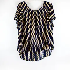 Hawthorn Blue/Orange Geometric Short Sleeve Blouse 100% Polyester Women's Sz XXL