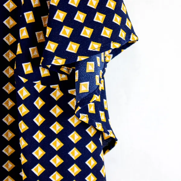 Hawthorn Blue/Orange Geometric Short Sleeve Blouse 100% Polyester Women's Sz XXL