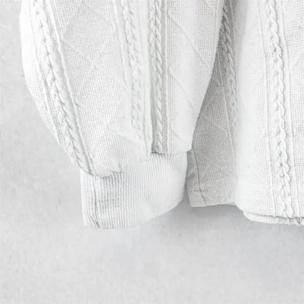 Unbranded Solid White Knit Hooded Sweater W/ Kangaroo Pocket Women's Size 1XL