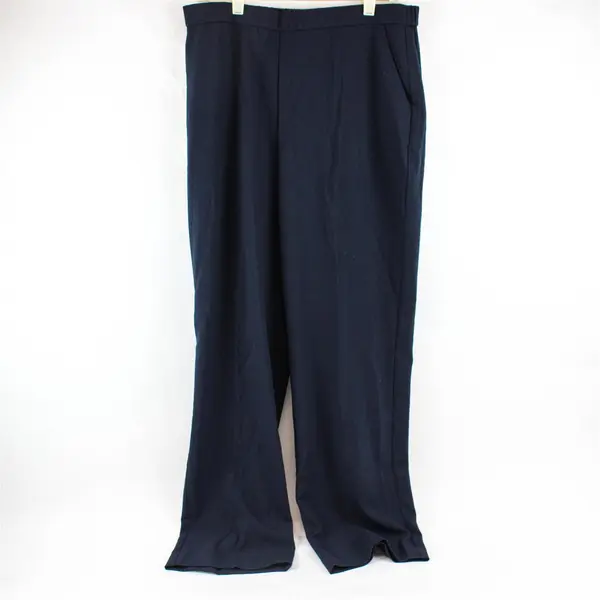 Briggs Solid Navy Blue Color Elastic Waistband Loose Fit Pants Women's Size 14