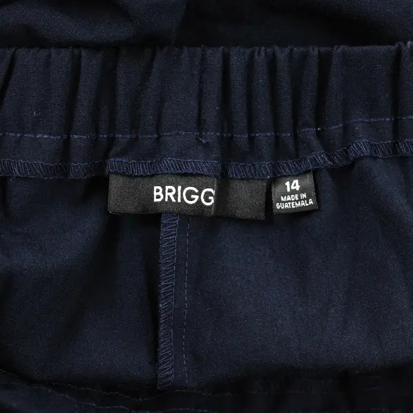 Briggs Solid Navy Blue Color Elastic Waistband Loose Fit Pants Women's Size 14