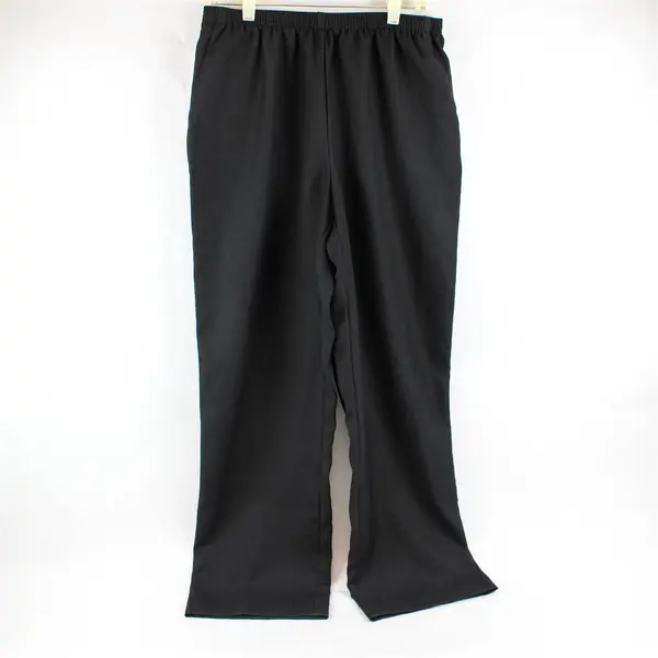 Alfred Dunner Black Elastic Waistband Loose Fit Pants 100% Polyester Women's 14