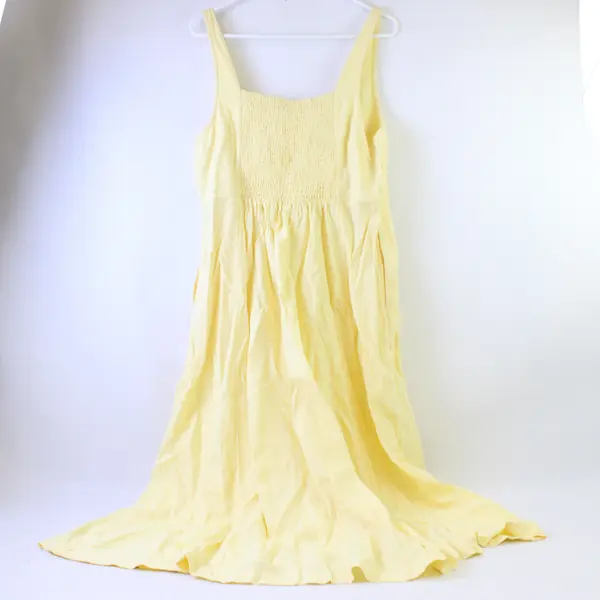 Old Navy Butter Yellow Sleeveless Empire Waist Long Dress Women's Large