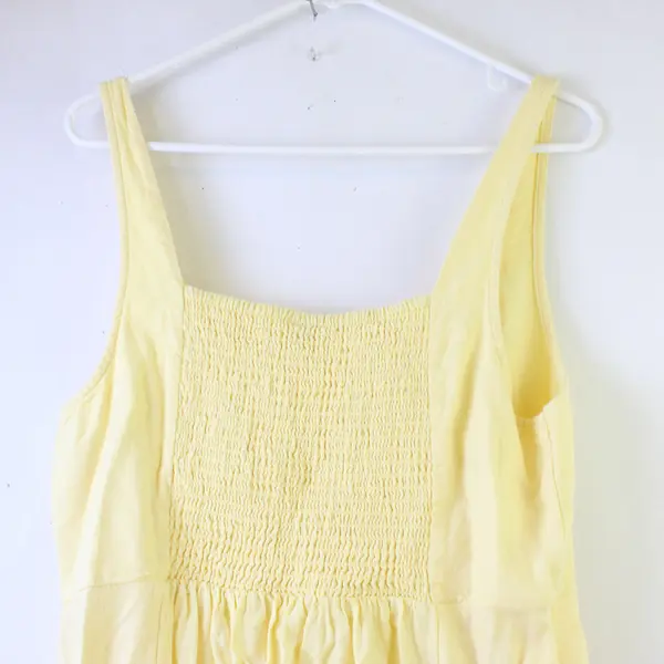 Old Navy Butter Yellow Sleeveless Empire Waist Long Dress Women's Large