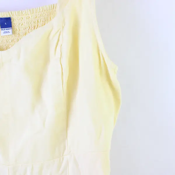 Old Navy Butter Yellow Sleeveless Empire Waist Long Dress Women's Large
