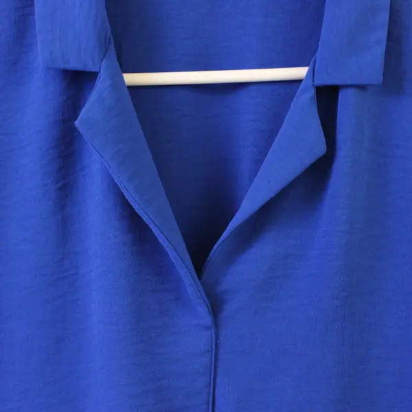 Hilary Radley Royal Blue Collared Short-Sleeved Shirt Women's XL