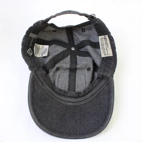 Yellowstone National Park Adult Adjustable Black Denim Dad Cap Relaxed w/Patch