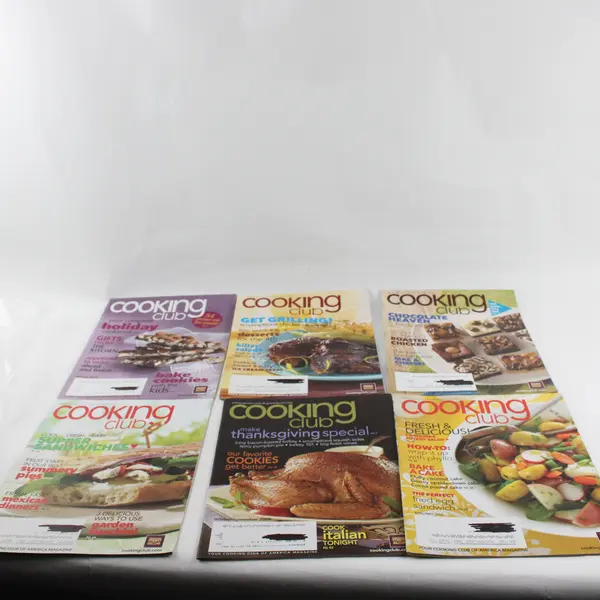 Lot of 6 Cooking Club Magazines 2009-2010 Good Condition