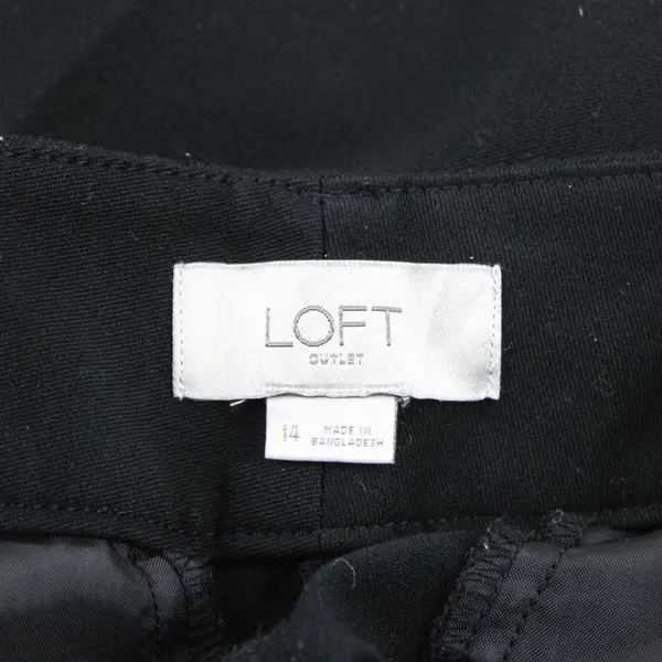 Ann Taylor LOFT Women's 14 Black Curvy Dress Trouser Straight Leg Dress Pants
