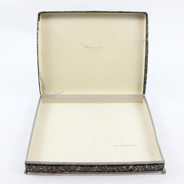 Vintage White & Wyckoff's Autocrat Vellum Cardboard Stationery Box Flawed