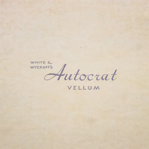 Vintage White & Wyckoff's Autocrat Vellum Cardboard Stationery Box Flawed