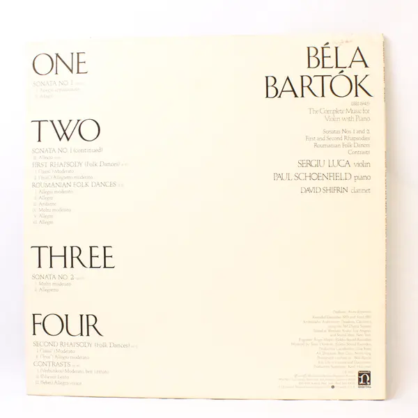 Bartok The Complete Music for Violin with Piano 2 12" Vinyl Records