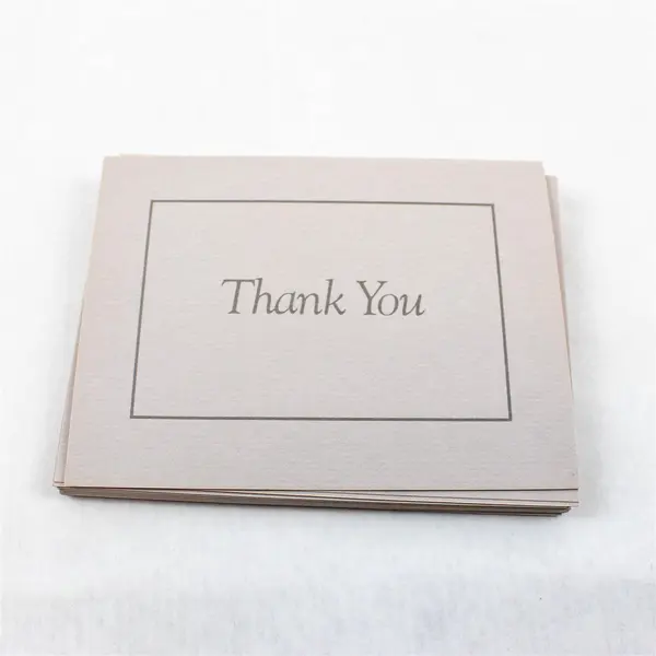 Set of 13 Creative Papers Beige Thank You Notecards with Envelopes