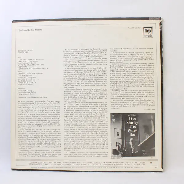 The Don Shirley Trio In Concert 12" Vinyl  Record