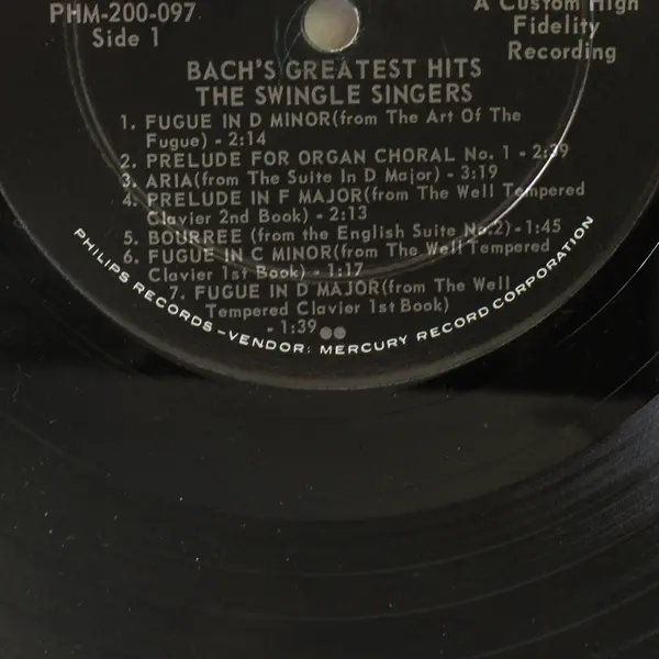 Bach's Greatest Hits Jazz Vocal Treatment 12" Vinyl Record