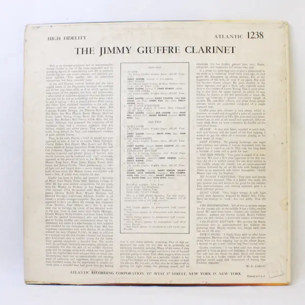 The Jimmy Giuffre Clarinet 12"  Vinyl  Record