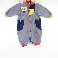 Vintage Baby Togs Primary Color Coveralls Baby Size 24 Months Flawed