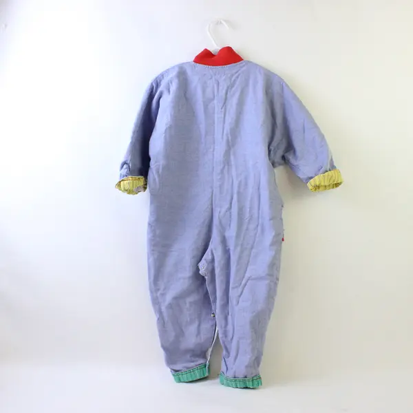 Vintage Train-Themed Applique Coveralls Baby's Size 24M Flawed