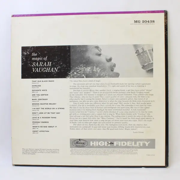 The Magic Of Sarah Vaughan 12" Vinyl Record