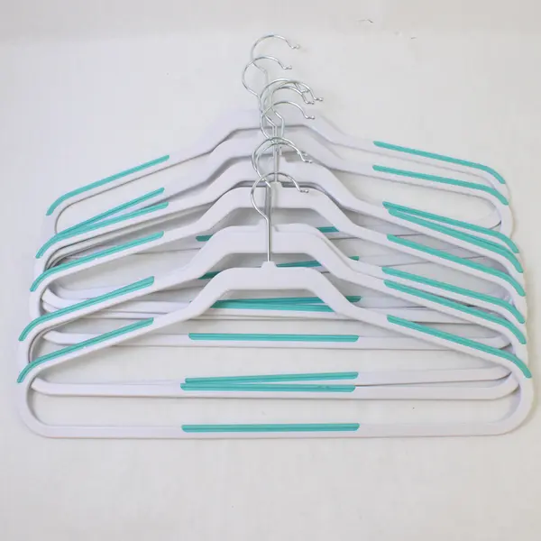 Lot of 9 Plastic Slip-Resistant Clothes Hangers 