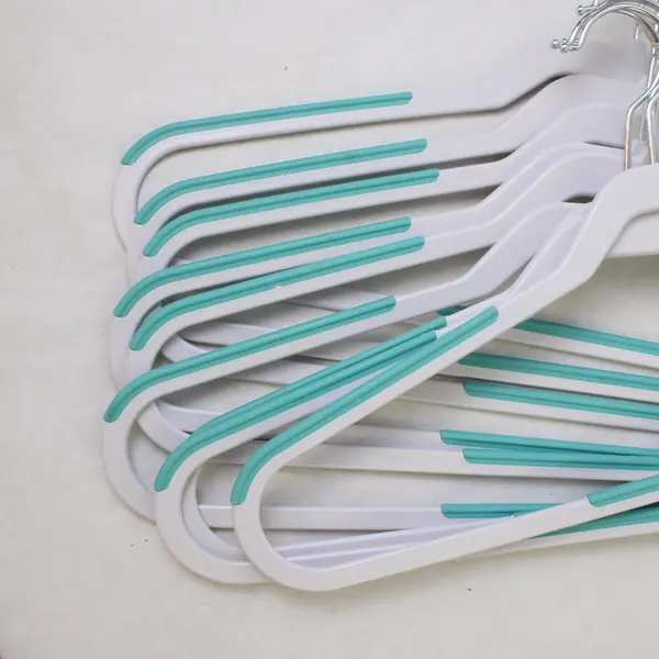 Lot of 9 Plastic Slip-Resistant Clothes Hangers 