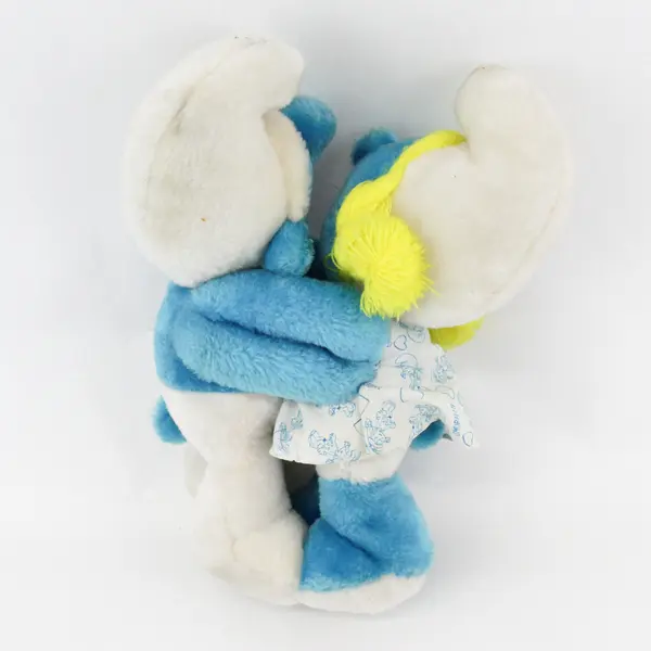 1982 Wallace Berrie Peyo Smurfette and Smurf Hugging Plush