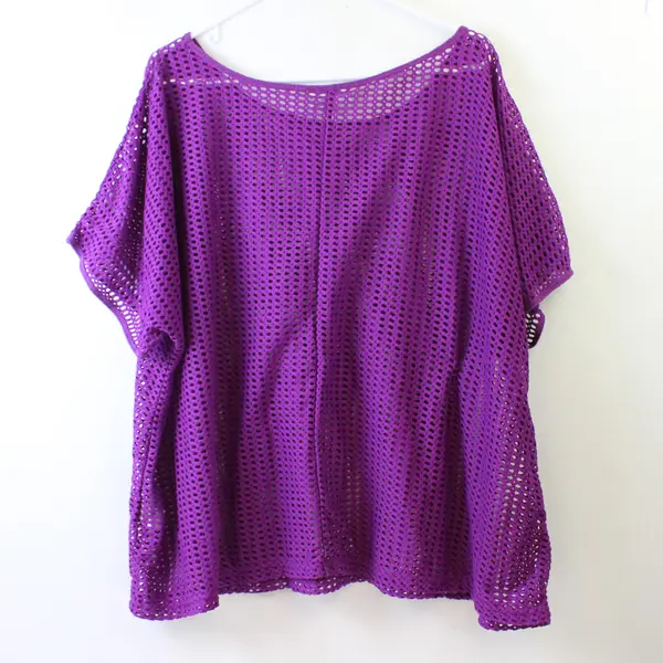 Avenue Purple Mesh Short-Sleeved Top Women's Size 22/24