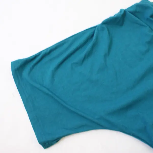 In'Voland Teal Blue Plunge Cowl Neck Short-Sleeved Top Women's 16W