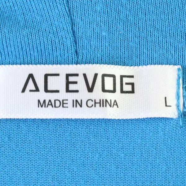 Acevog Blue Long-Sleeved Wrap Cardigan Women's Large
