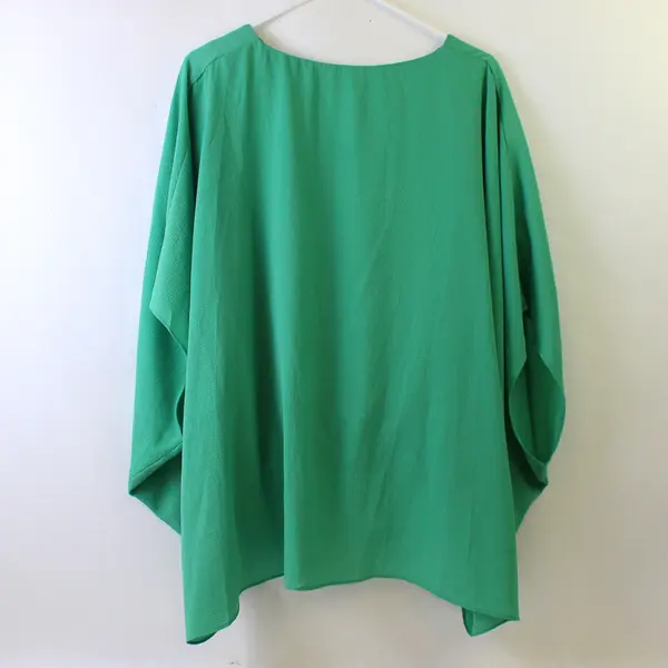 Mainstrip Green V-Neck Poncho Top Women's Large