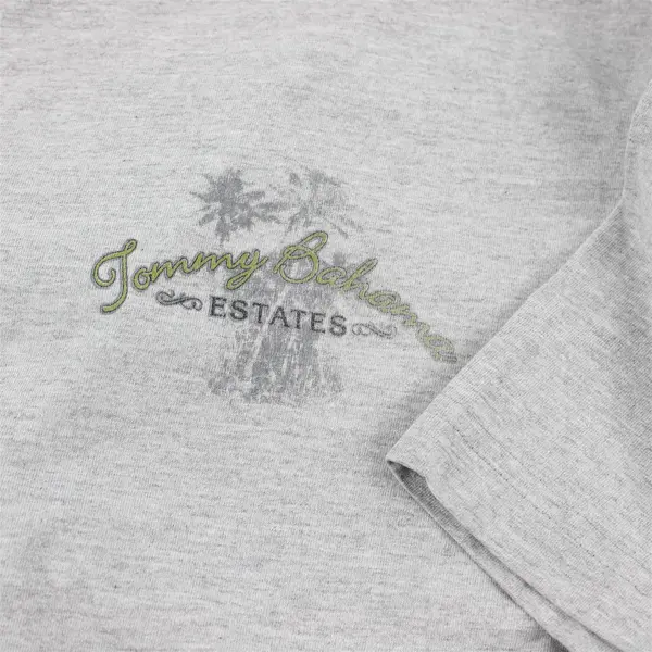 Tommy Bahama Estates Printed Solid Gray Short Sleeve T-Shirt Top Men's Size XL