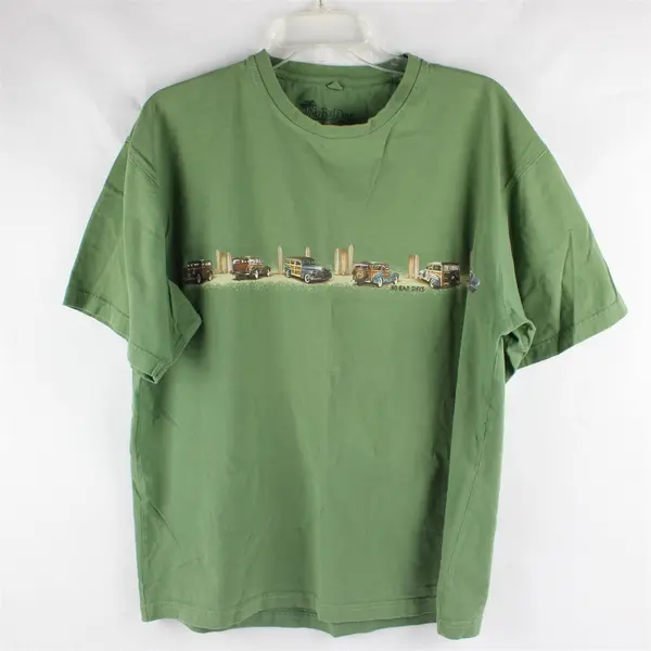No Bad Days Car Printed Green Short Sleeve T-Shirt 100% Cotton Men's Size XL