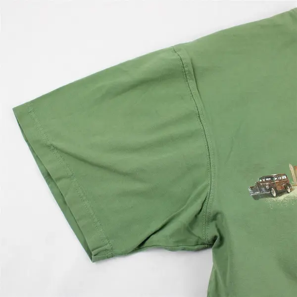 No Bad Days Car Printed Green Short Sleeve T-Shirt 100% Cotton Men's Size XL