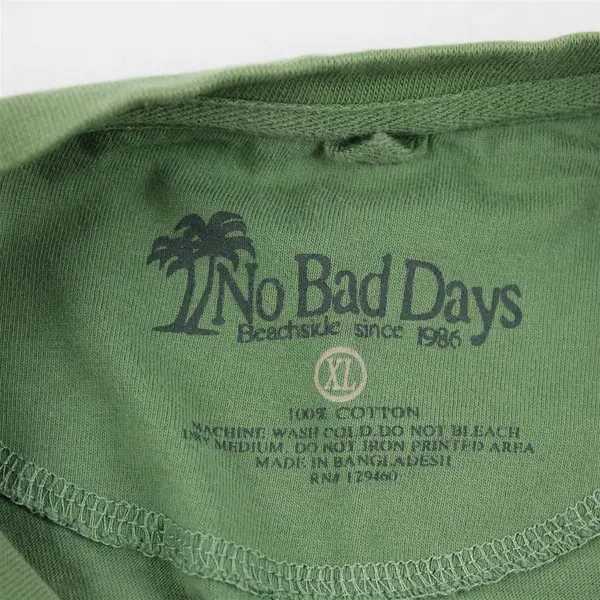 No Bad Days Car Printed Green Short Sleeve T-Shirt 100% Cotton Men's Size XL
