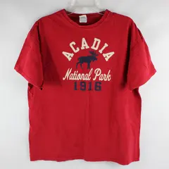 Delta Pro Weight Acadia State Park Print Red Short Sleeve T-Shirt Men's Size XL