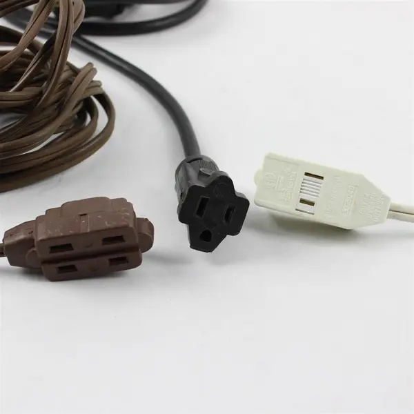 Lot of 3 Extension Cords Varied Lengths and Colors 8ft and 15ft Untested