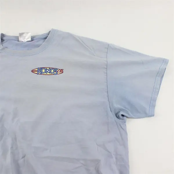 Port & Co Konos Surf Club Cafe Print Light Blue Short Sleeve T-Shirt Men's Sz XL