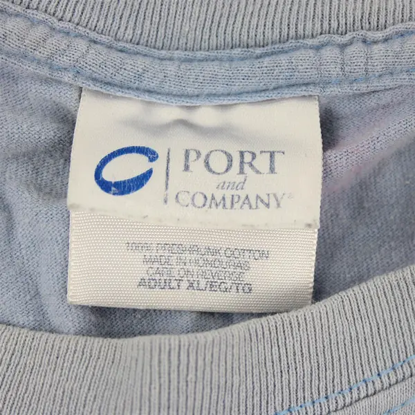 Port & Co Konos Surf Club Cafe Print Light Blue Short Sleeve T-Shirt Men's Sz XL