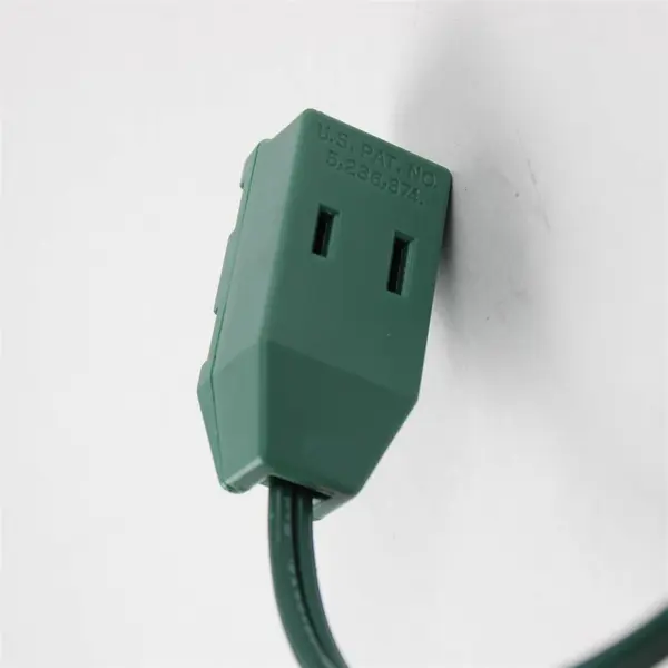 Green 15ft Extension Cord 9 Outlets Untested