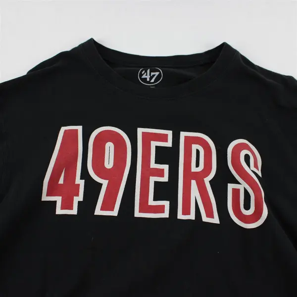 '47 Brand Red 49ers Printed Black Blue Long Sleeve T-Shirt 100% Cotton Men's XL