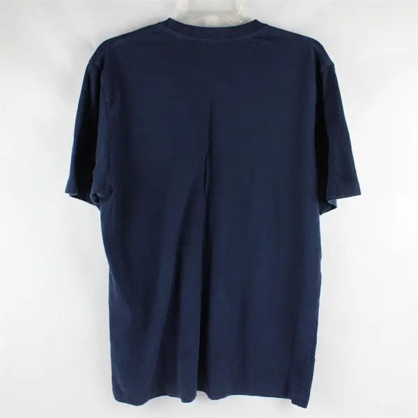 Nike Dri-Fit Solid Navy Blue Color Short Sleeve T-Shirt Cotton/Polyester Men's L