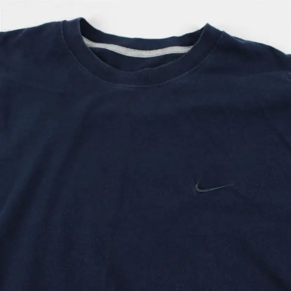 Nike Dri-Fit Solid Navy Blue Color Short Sleeve T-Shirt Cotton/Polyester Men's L