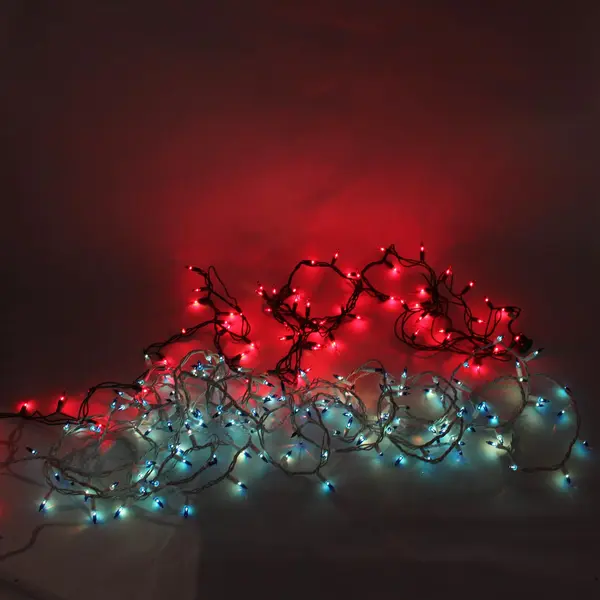 Lot of 2 Christmas String Lights Red and Blue 13ft and 30ft Flawed